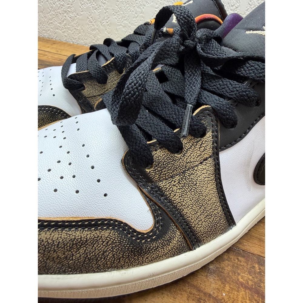 Air Jordan 1 Low SE Wear-Away Black Onyx White DQ8422-001 Mens 10 - Picture 6 of 8